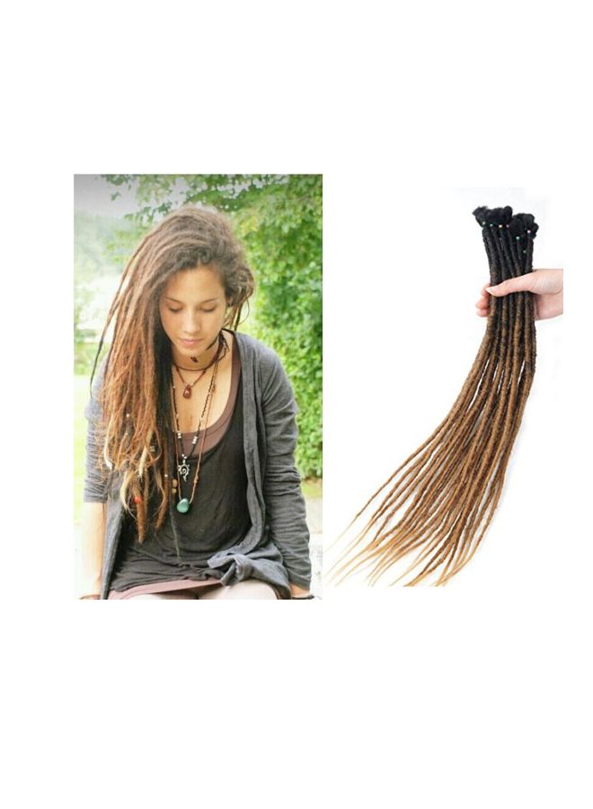 نيبمينينت مجموعة وصلات شعر دريدلوك مكونة من 10 قطع أسود/بني 24بوصة - Image 2