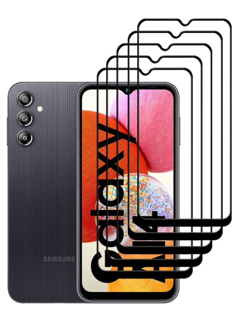 ACLIX 5 Pieces Antistatic ESD Dustproof Premium Quality High Definition Tempered Glass Screen Protector Designed For Samsung Galaxy A14 - Image 1