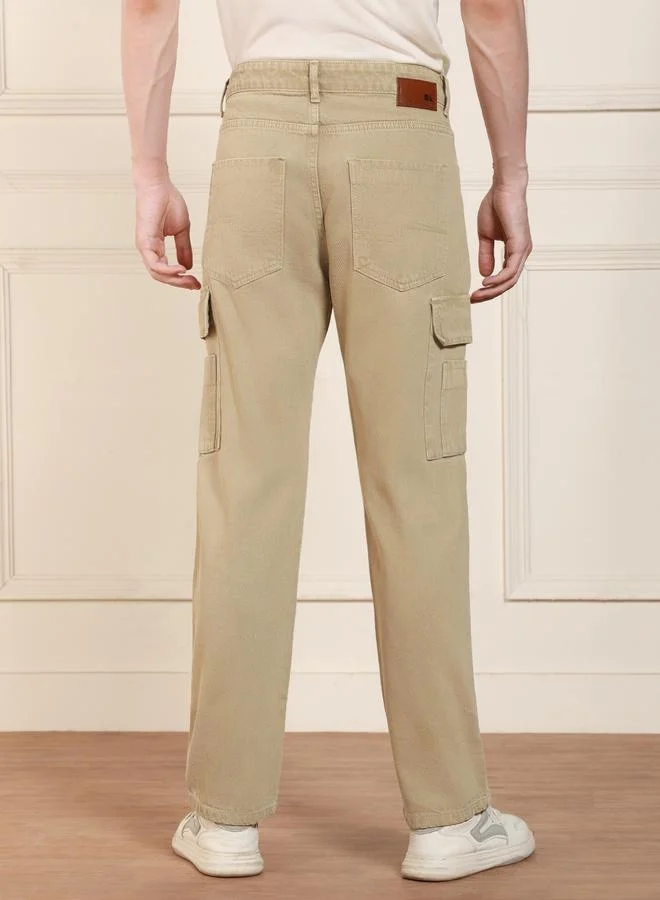 Dennis Lingo Men's Khaki Relaxed Fit Jeans - Casual and Comfortable