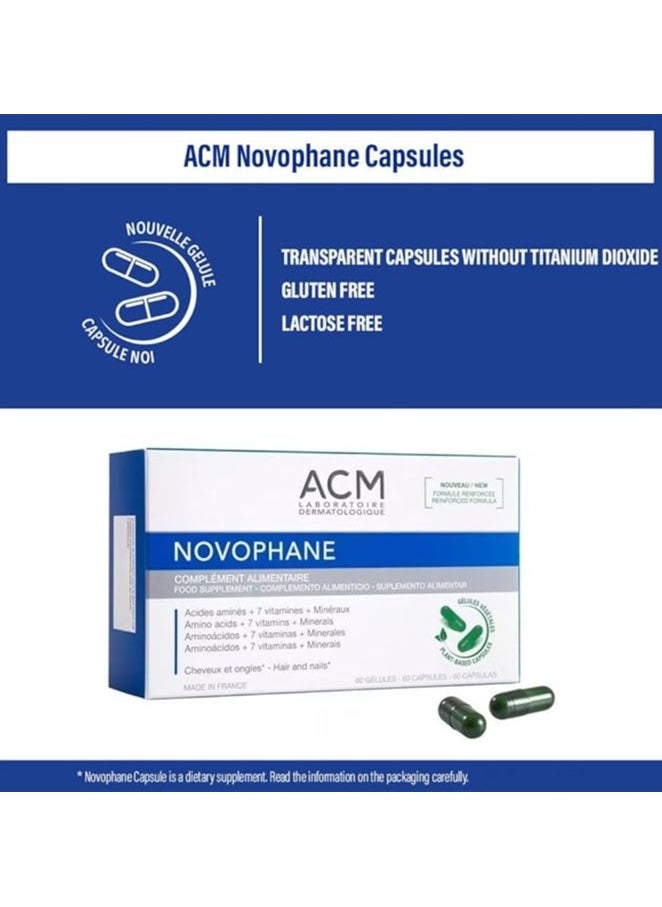 ACM ACM Novophane, 60 Capsules, Supports Hair & Nail Health  - Image 2