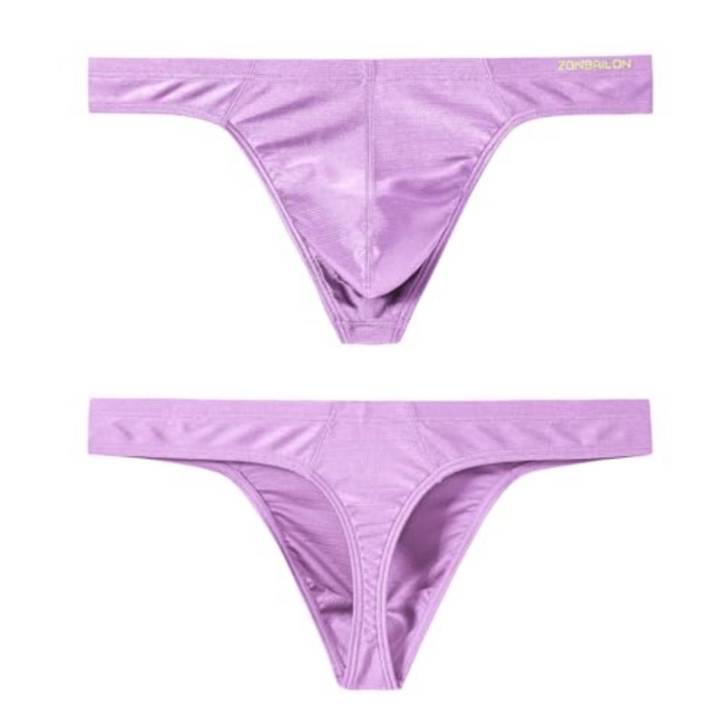 JINSHI Men's Thong Underwear Sexy Ice Silk Glossy G String Male Athletic Thongs T Back For Men Bikini Briefs - Image 1