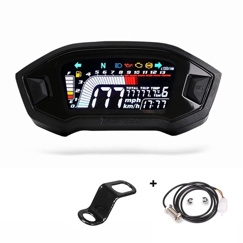 DEMULAX Motorcycle LCD Speedometer and Odometer