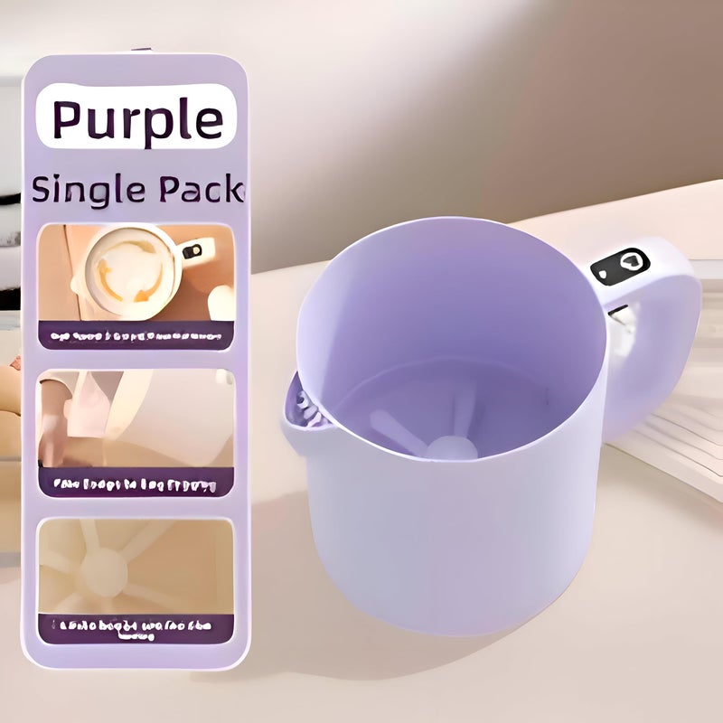 Electric Egg Churn - 2-in-1 Cordless Handheld Mixer with Built-in Filter Plate for Effortless Egg Whipping, Sauces, and Smoothies, Perfect for Quick Kitchen Prep (Purple) - Image 3