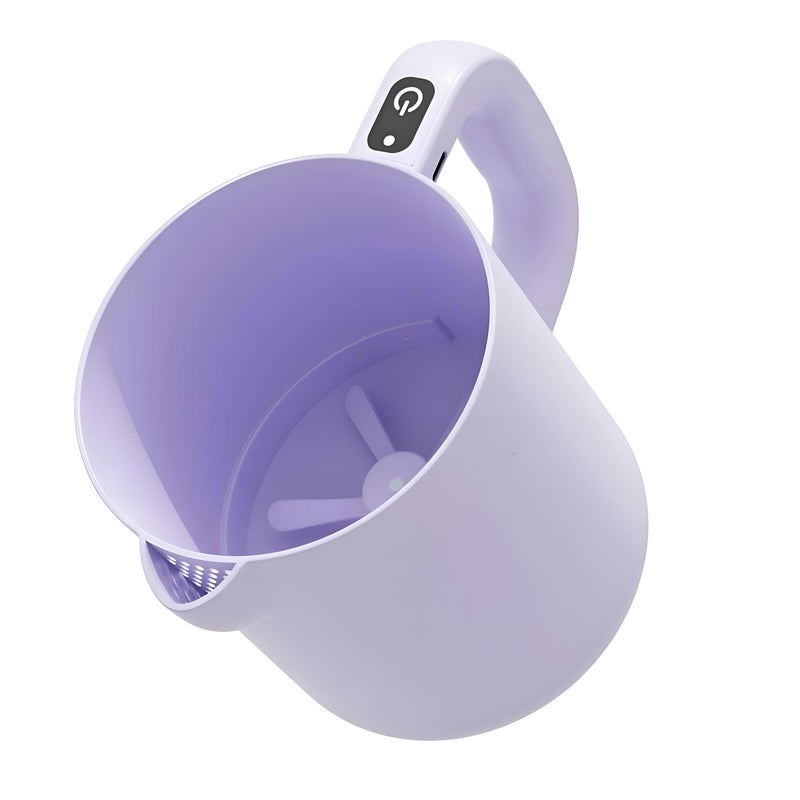 Electric Egg Churn - 2-in-1 Cordless Handheld Mixer with Built-in Filter Plate for Effortless Egg Whipping, Sauces, and Smoothies, Perfect for Quick Kitchen Prep (Purple) - Image 1