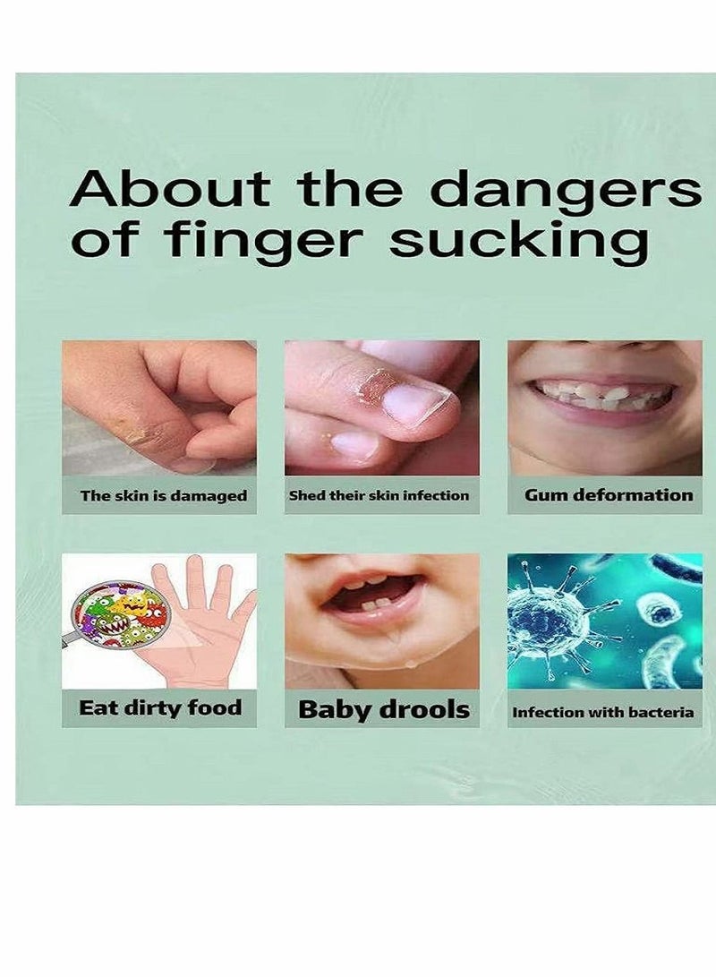 Excefore إيقاف مص الإبهام، حماية الأصابع، واقي الأصابع، مجموعة علاج مص الأصابع للأطفال الصغار، مناسبة للأطفال الأولاد والبنات (وردي) - Image 4