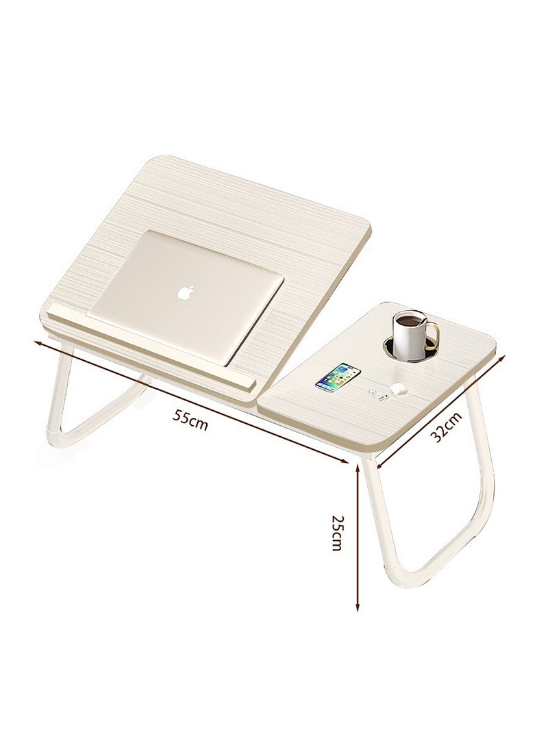 كيدل طاولة كمبيوتر محمولة للأريكة والسرير، طاولة كمبيوتر محمولة/حامل محمول، طاولة سرير صغيرة قابلة للتعديل والطي للكمبيوتر المحمول والكتابة، طاولة سرير مع حامل أكواب - Image 3