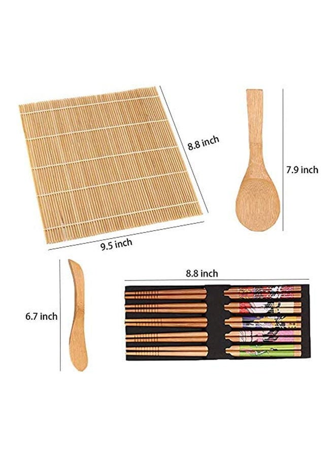 9 Piece Sushi Making Kit Set Brown 180grams Multicolor Brown 180grams  - Image 2