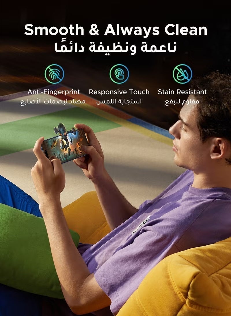 ريماكس واقي شاشة واحد لهاتف آيفون 17/16 برو، يتميز بشفافية فائقة الوضوح، مع مجموعة محاذاة تلقائية، مقاوم للخدوش، سهل التركيب، مقاوم لبصمات الأصابع، وخالٍ من الفقاعات. - Image 5