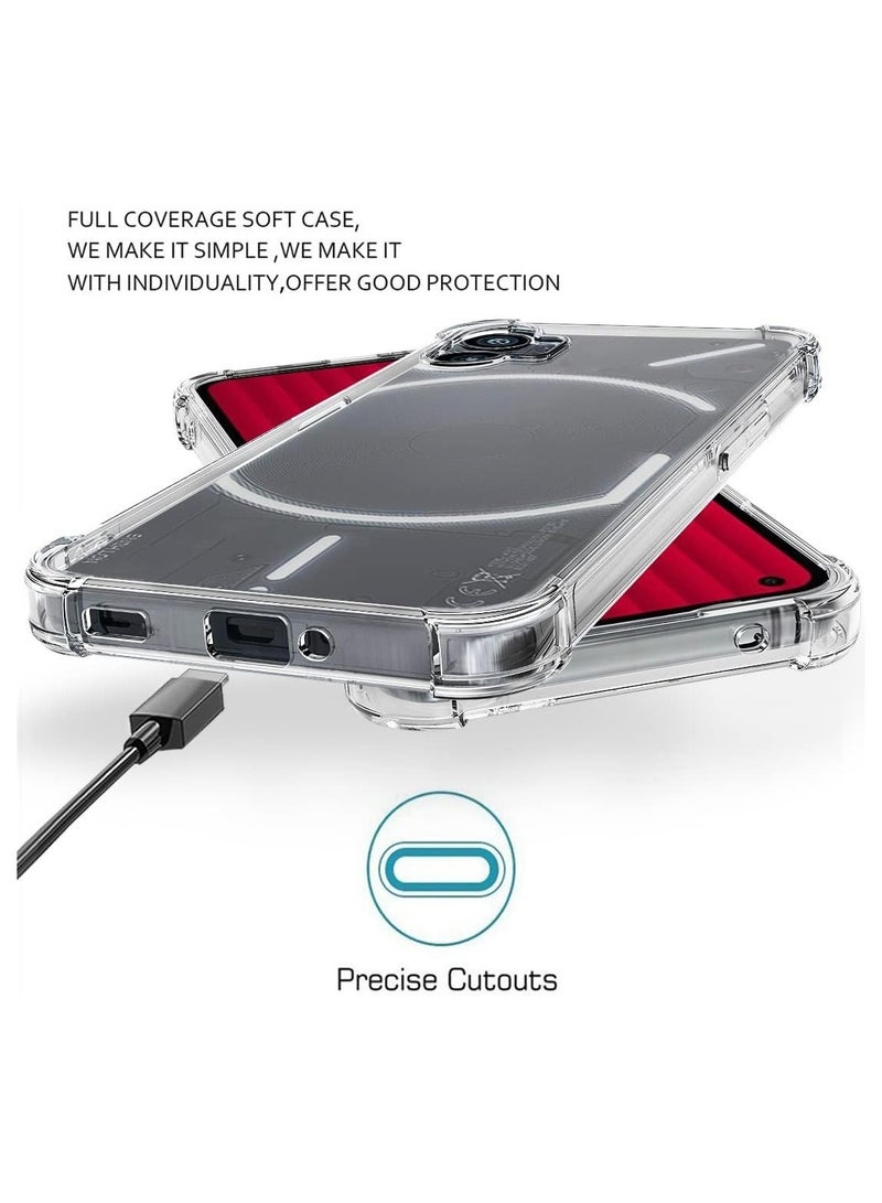 ELTRAZONE Nothing Phone 1 Case Clear Transparent with 2pcs Screen Protector Reinforced Corners TPU Shock-Absorption Flexible Cell Phone Cover for Nothing Phone 1(Clear) - Image 4