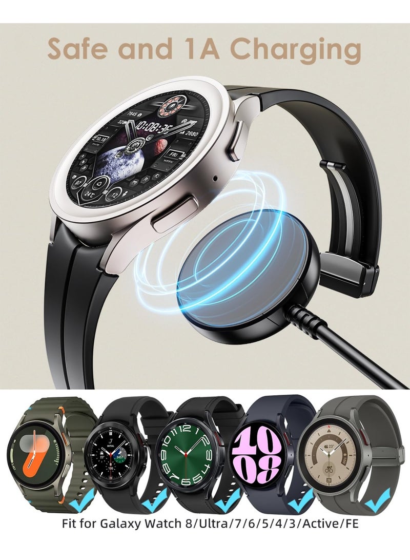 نيكور شاحن مغناطيسي بطول 100 سم لساعات Samsung Galaxy: Watch 8/Watch 8 Classic/Ultra، وWatch 7/Watch 7 Classic، وWatch 6/Watch 6 Classic، وWatch 5/Watch 5 Pro، وWatch 4/Watch 4 Classic، وWatch 3/Active 1/Active 2/FE؛ كابل شحن بديل، وملحقات قاعدة شحن (Dock) بمنفذ Type-C. - Image 2