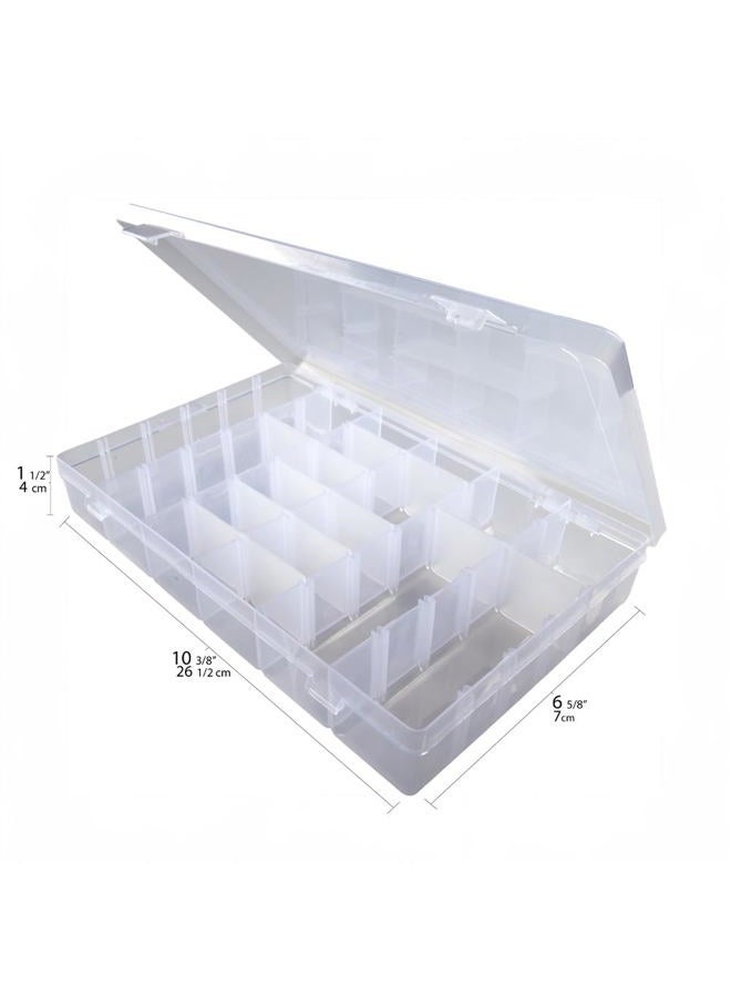 Craft County Embroidery Floss and Thread Organizer Box 17 Compartments Clear White Plastic Empty (Organizer) - Image 5