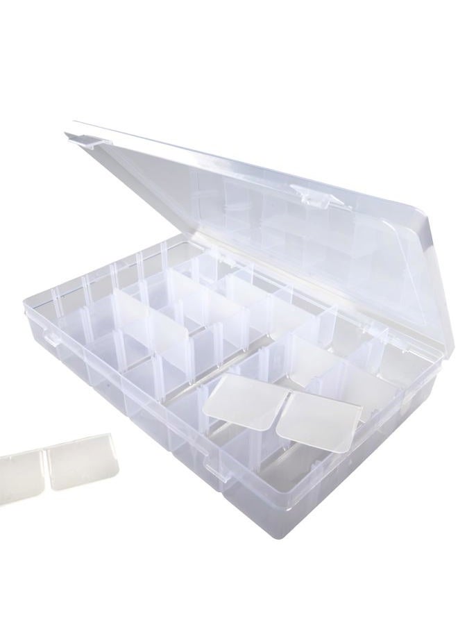 Craft County Embroidery Floss and Thread Organizer Box 17 Compartments Clear White Plastic Empty (Organizer) - Image 2