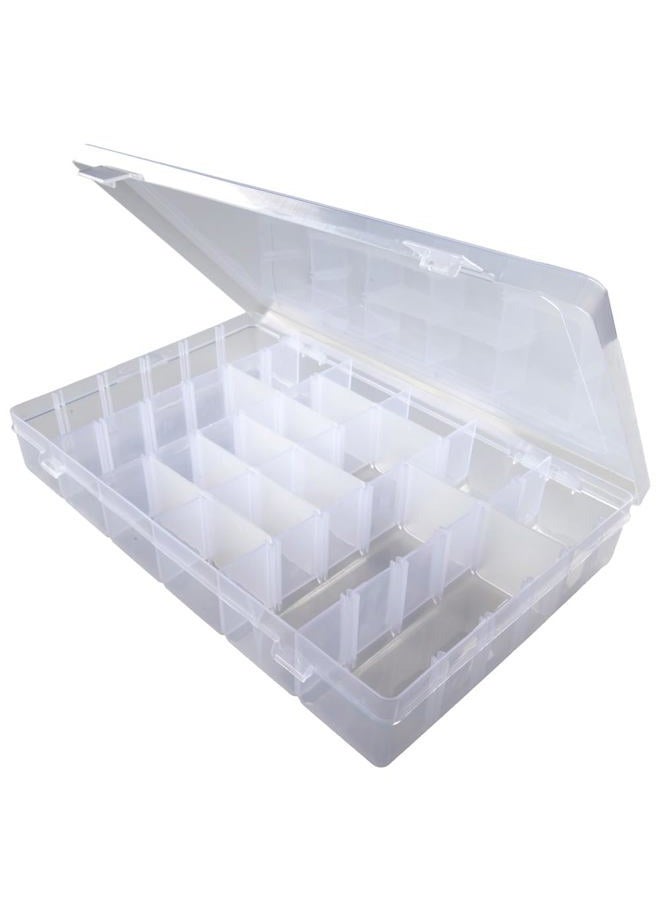 Craft County Embroidery Floss and Thread Organizer Box 17 Compartments Clear White Plastic Empty (Organizer) - Image 1