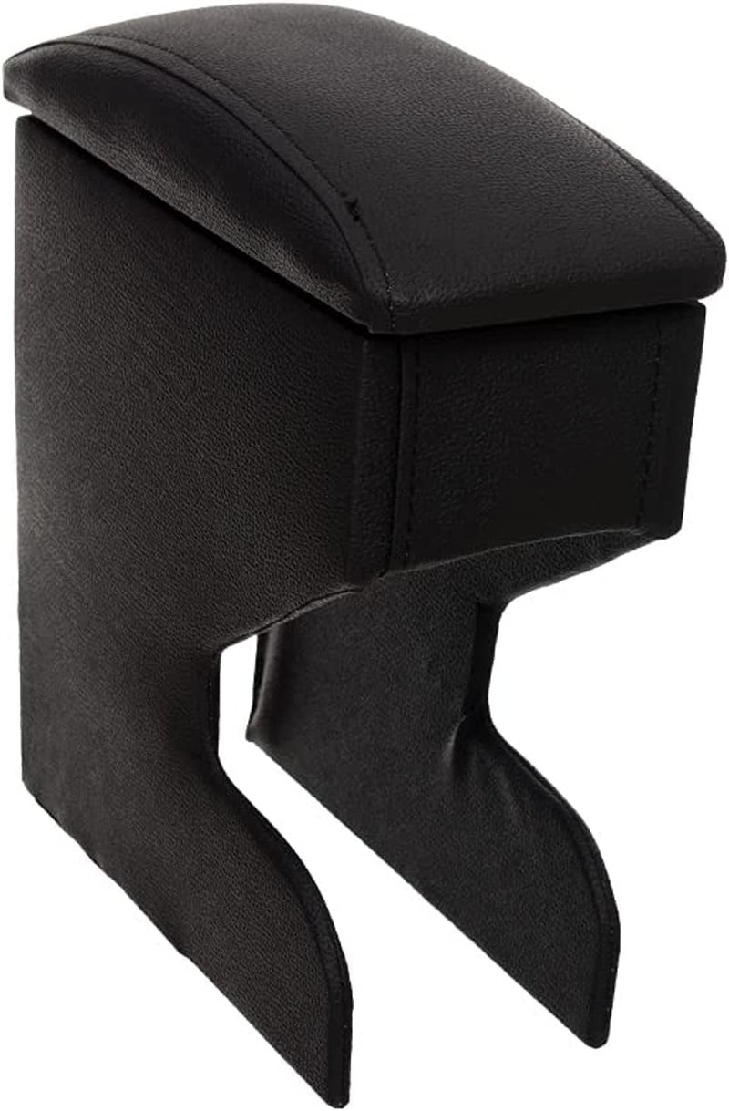 Car Armrest Box - Leather, Convenient Storage Center with Cover - Easy to Install, Black