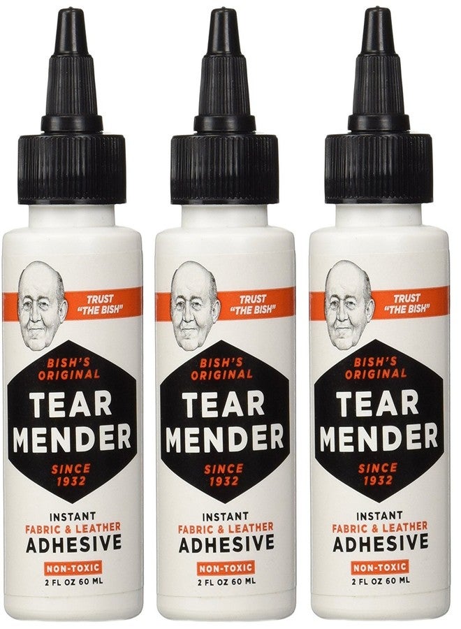 Tear Mender TG-2 Bishs NSaHUl Original Tear Mender Instant Fabric and Leather Adhesive, 2 oz (Pack of 3)