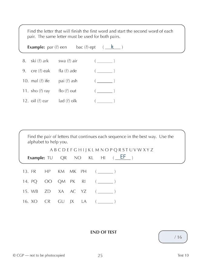 11+ GL 10-Minute Tests: Verbal Reasoning - Ages 10-11 Book 2 (with Online Edition) - Image 5