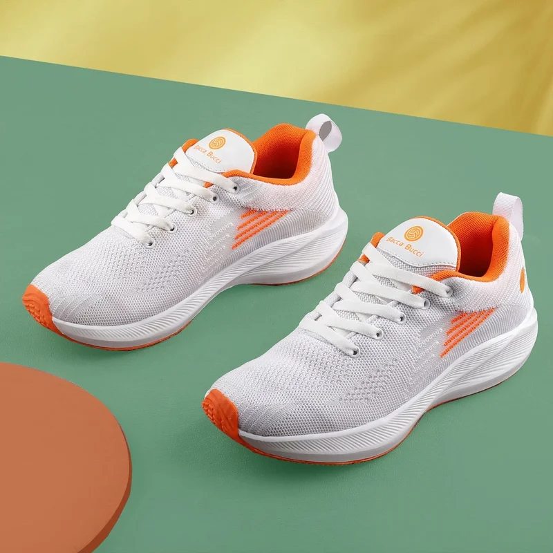 Bacca Bucci White Orange PROWL High-Performance Running and Training Shoes for Women | Best Price UAE