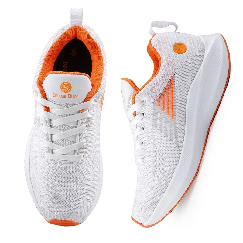 Bacca Bucci White Orange PROWL High-Performance Running and Training Shoes for Women | Best Price UAE