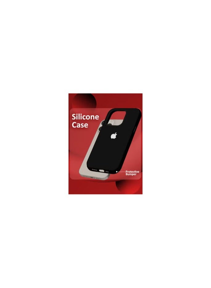 CATANES iPhone 15 Pro Max Case Silicone Case Full Body Protective Cover Shockproof Slim Phone Case Anti-Scratch Soft Microfiber Lining Black - Image 2