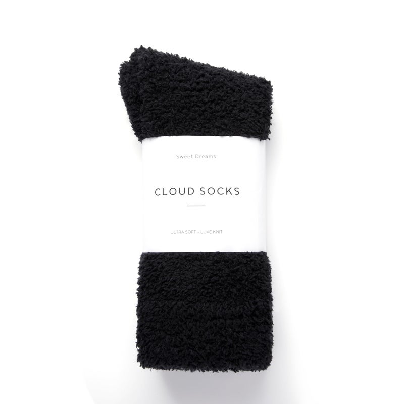 Inerney Fuzzy Socks for Women Men Gifts, Warm Cozy Fluffy Cloud Slipper Style, Comfy Winter Sleep Sock, Christmas Stocking Stuffer, Black, 14-14.5 - Image 1
