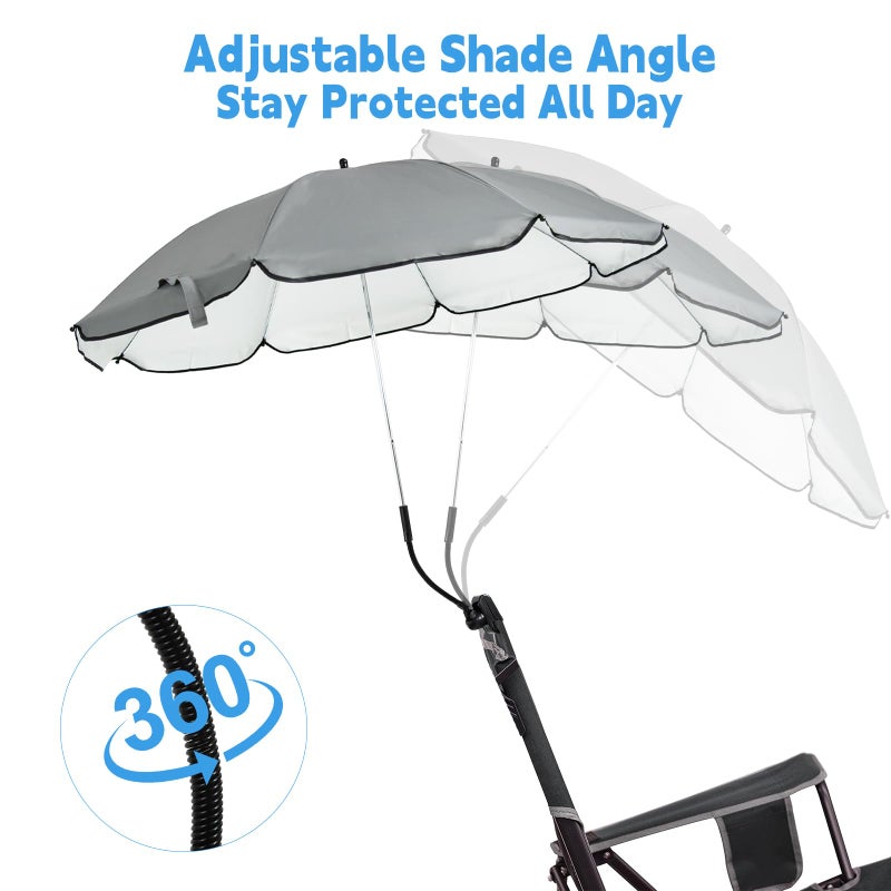 Fevbcnrj Chair Canopy Umbrella Compatible with GCI - Sunshade Attachment, Portable Umbrella for Beach Chair, with Adjustable Clamp and Easy to Install, Sun Protection for Outdoor, Beach, Camping Chairs - Image 4
