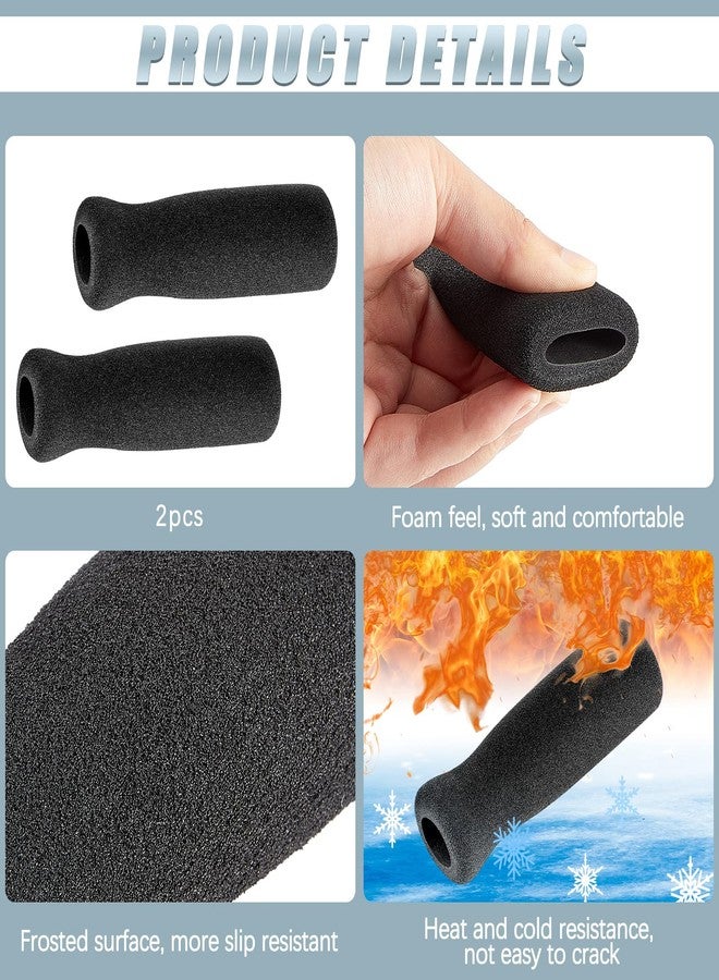 Timtin Foam Cane Handle Grip Replacement Offset Walking Hand Foam Handle for Bicycle Handlebars 4.53 x 0.98 x 0.98 Inch, Black(2 Pieces) - Image 2