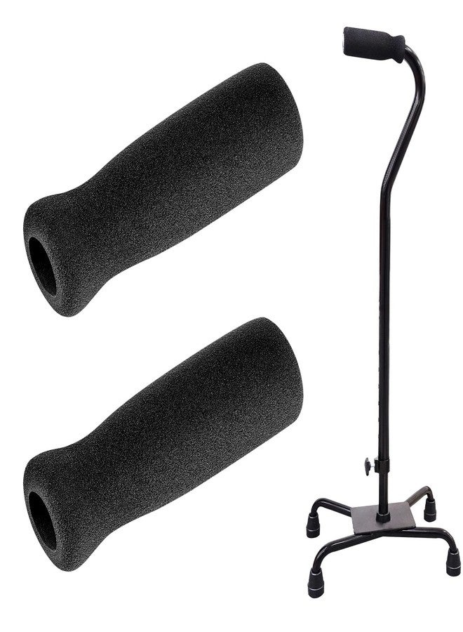Timtin Foam Cane Handle Grip Replacement Offset Walking Hand Foam Handle for Bicycle Handlebars 4.53 x 0.98 x 0.98 Inch, Black(2 Pieces) - Image 1