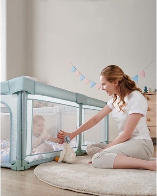 Dreeba Children's Playpen With balls and Handrails - 150 * 120 * 65 cm - BL-13-a Green - Image 5