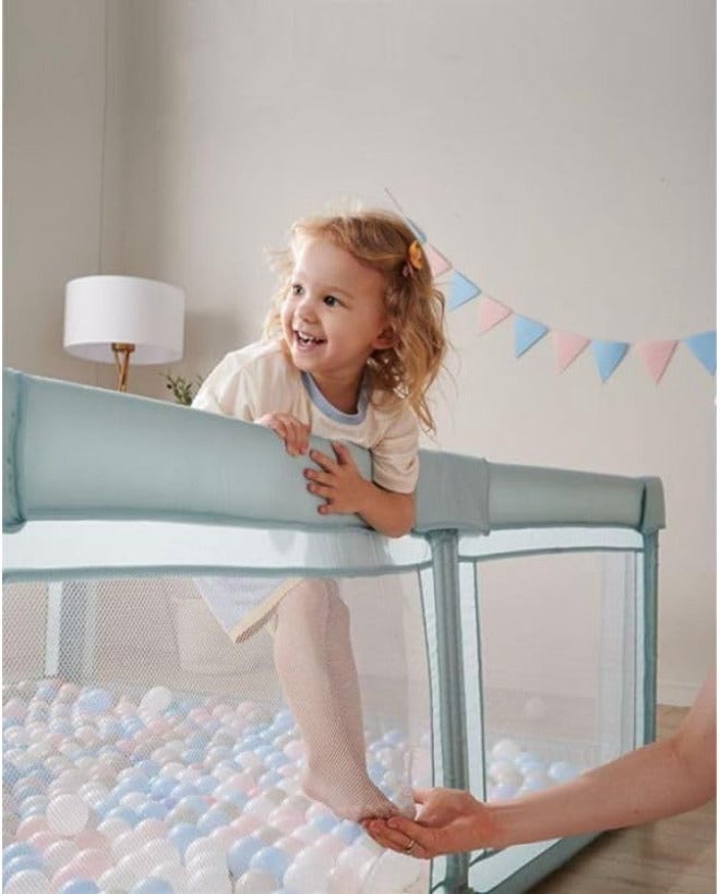 Dreeba Children's Playpen With balls and Handrails - 150 * 120 * 65 cm - BL-13-a Green - Image 3