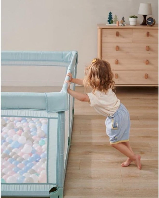 Dreeba Children's Playpen With balls and Handrails - 150 * 120 * 65 cm - BL-13-a Green - Image 4
