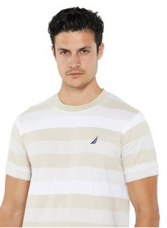 NAUTICA Contrast Striped Regular Fit Premium Cotton Crew Neck T-shirt  - Image 5