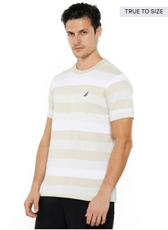 NAUTICA Contrast Striped Regular Fit Premium Cotton Crew Neck T-shirt  - Image 2