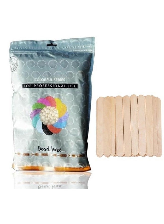 SKINPLUS Hard Beans Wax For Womens Full Body Hair Removal Wax with wooden sticks (500 GRAM, MULTICOLOR) - Image 1