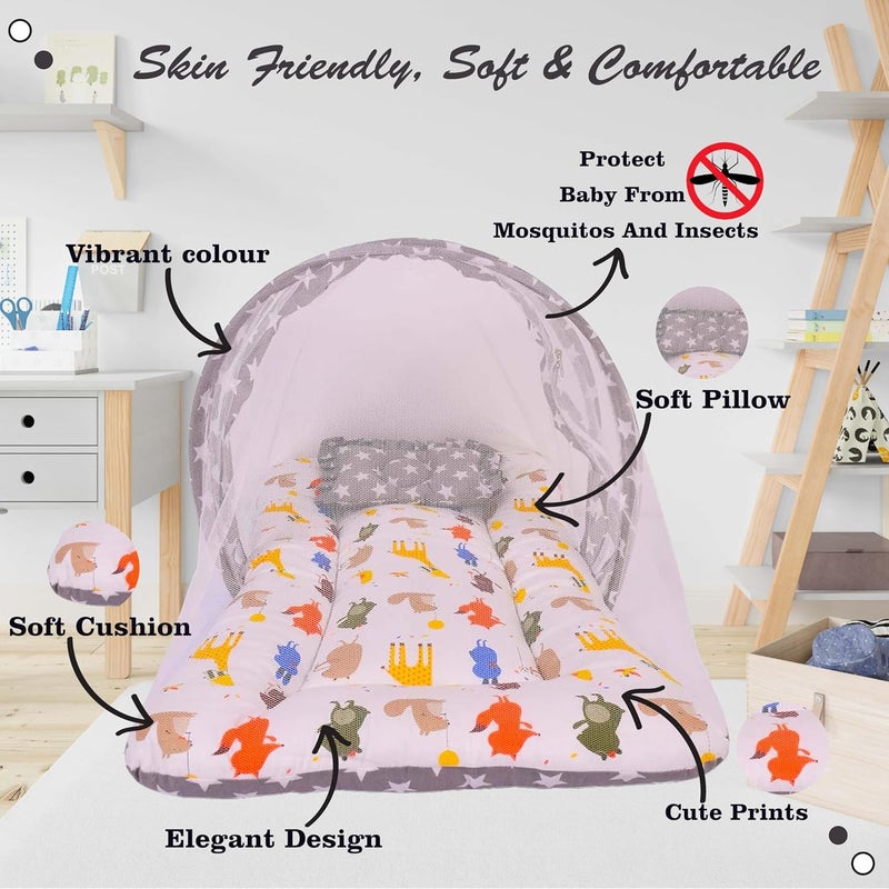 Kwitchy Baby Bedding Combo Sleeping Essential Reversible Nest Mattress with Net Carry Bag Sheets Grey 06 Months 4PCS Set - Image 3