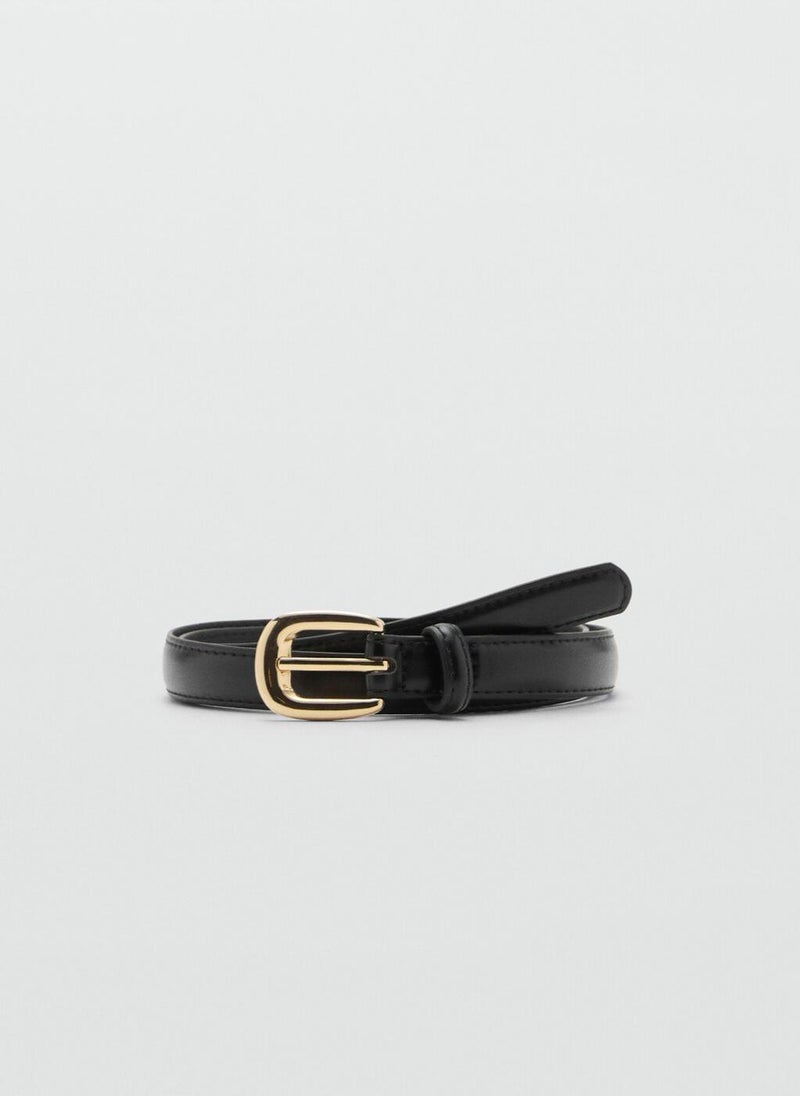 MANGO Thin belt with metal buckle - Image 1
