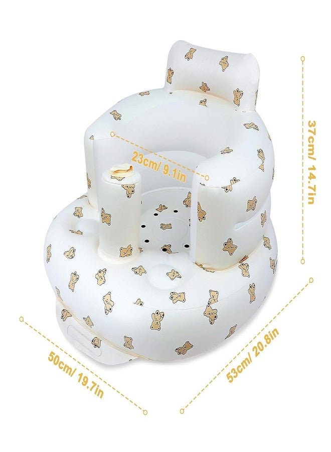 POPAXY Inflatable Baby Support Seat for 5-36 Months, Safe Blow Up Chair with Built-in Air Pump, Infant Floor Seat (Bear) - Image 3
