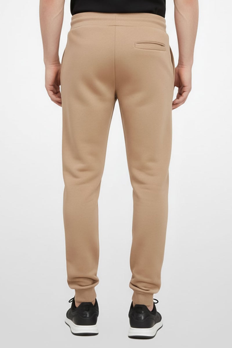 Cavalli Class Men Regular Fit Drawstring Brand Logo Pants, Tan - Image 4