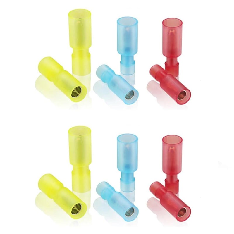 Teansic 100 Pcs Quick Connect &Disconnect Nylon Bullet Connectors Kit,24-16/16-14/12-10 AWG Female & Male Fully Insulated Electric Wire Crimp Terminals - Image 1