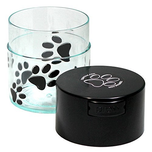 Tightpac America Pawvac 3 Ounce Vacuum Sealed Pet Food Storage Container; Black Cap & Clear Body/Black Paws, tv2 - Image 2