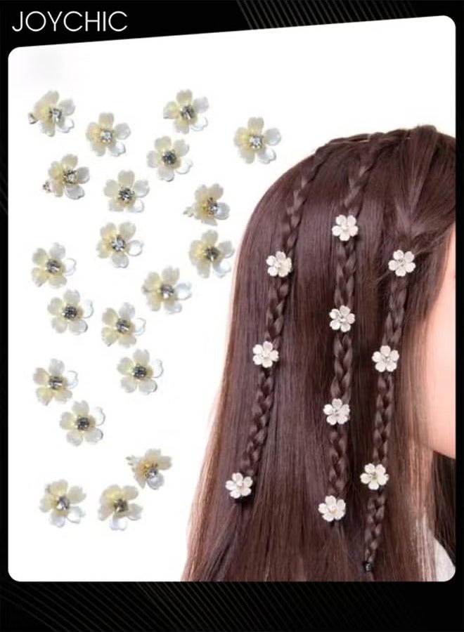 Joychic 20-piece Flower Hair Clips Mini Flower Hair Clips with Crystal Metal Claw Clips Sparkling Hair Barrettes Nonslip Side Clip Hair Accessories for Women and Girls - Image 1