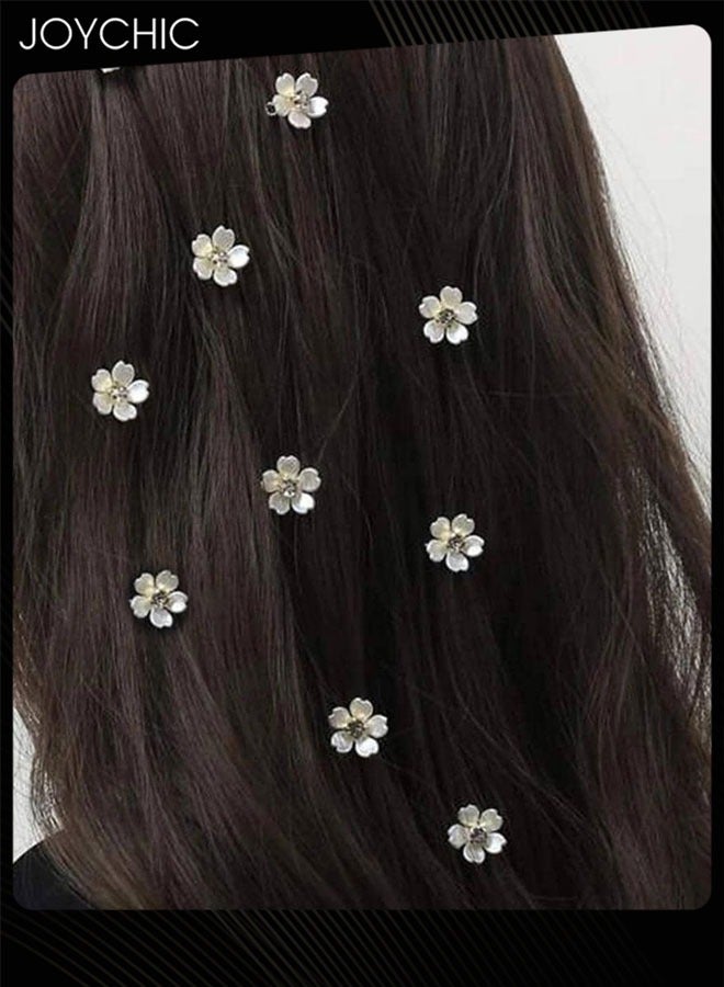 Joychic 20-piece Flower Hair Clips Mini Flower Hair Clips with Crystal Metal Claw Clips Sparkling Hair Barrettes Nonslip Side Clip Hair Accessories for Women and Girls - Image 3