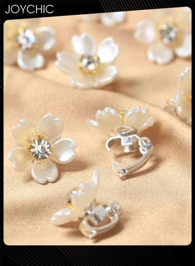 Joychic 20-piece Flower Hair Clips Mini Flower Hair Clips with Crystal Metal Claw Clips Sparkling Hair Barrettes Nonslip Side Clip Hair Accessories for Women and Girls - Image 4