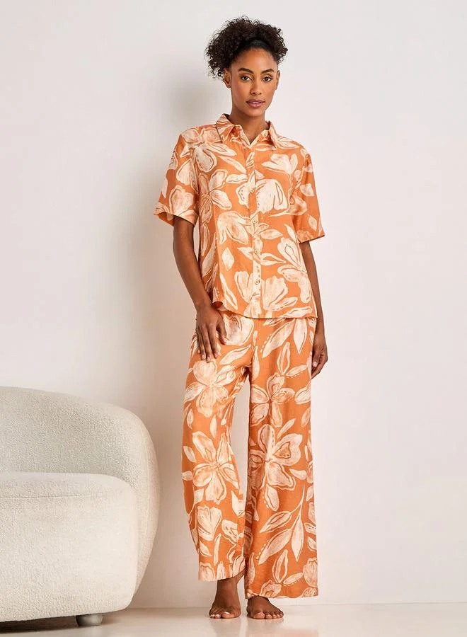 سبلاش فيڤ Coord Set with Shirt & Wide Leg Pants