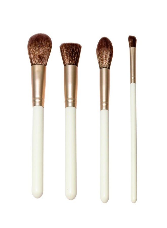 FOLELLO 4 Makeup Brush Set for Professional and Personal Use, Includes Blending brush, Powder Brush, Eyeshadow Brush & Foundation Brush, Compact & Travel Friendly, 4-in-1 Makeup Brush kit - Image 1