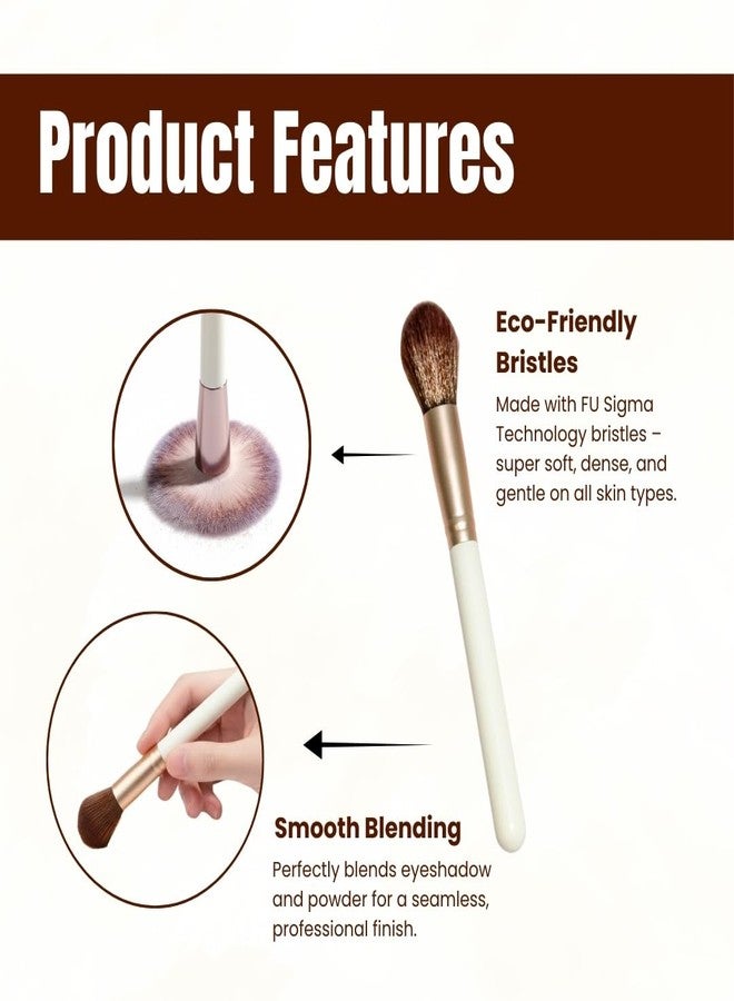 FOLELLO 4 Makeup Brush Set for Professional and Personal Use, Includes Blending brush, Powder Brush, Eyeshadow Brush & Foundation Brush, Compact & Travel Friendly, 4-in-1 Makeup Brush kit - Image 3