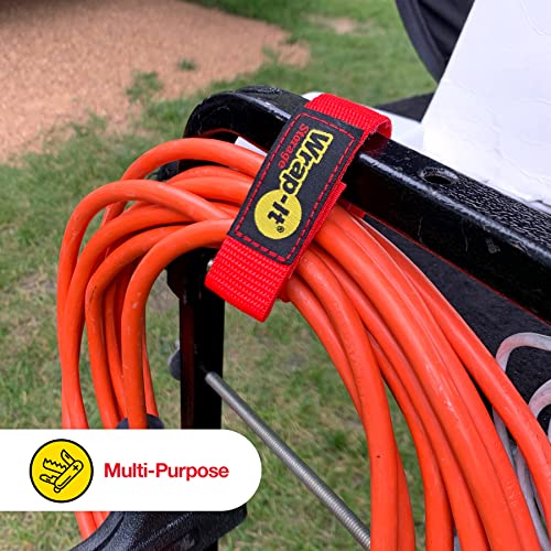 Wrap-It Storage Quick-Strap Cord Wraps, 9 inch (12 Pack) Red - Hook and Loop Strap, Extension Cord Holder Gifts for Boat, Rope, Hose, and Cable Storage and Organization - Image 4