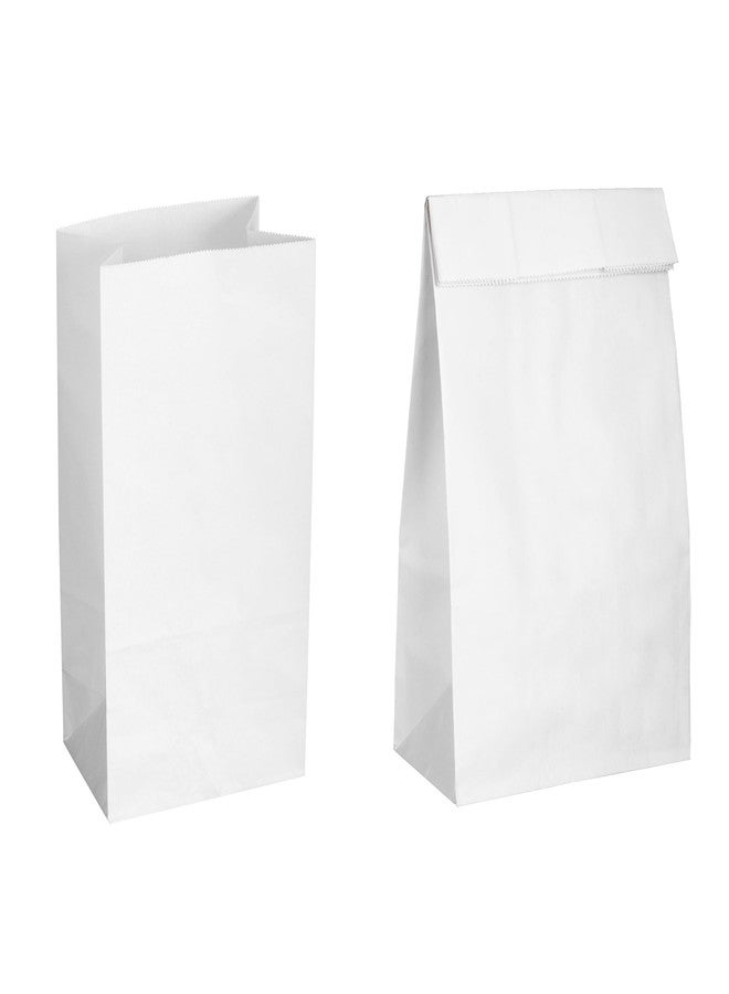longteam Kraft Paper Lunch Bags - Large 8LB White Bags, 6.1 x 3.9 x 11.8 Inches, Perfect for Homemade Food Packing & Small Business, Bonus Label Seal Stickers (25 COUNT) - Image 3
