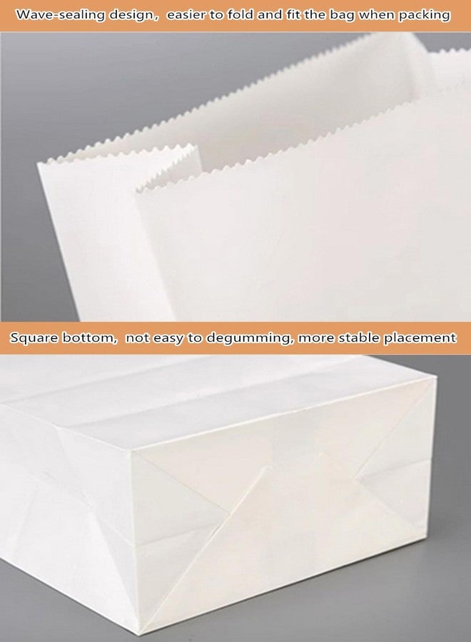longteam Kraft Paper Lunch Bags - Large 8LB White Bags, 6.1 x 3.9 x 11.8 Inches, Perfect for Homemade Food Packing & Small Business, Bonus Label Seal Stickers (25 COUNT) - Image 4