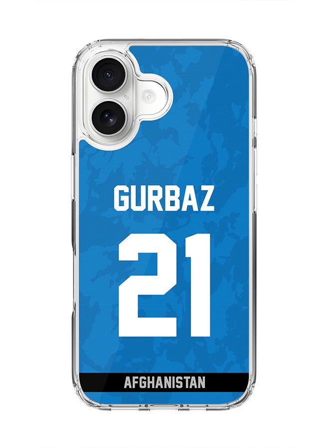 Classic Clear MagSafe Case for iPhone 17 , Hybrid Soft Case Flexible Edges Anti Drop TPU PC Gel Thin Transparent Cover [ Designed for iPhone 17 ] - Team Afghanistan Rahmanullah Gurbaz, Jersey No 21