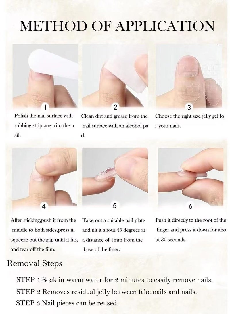 Generic 10 PCS Handmade  Pressed On Nails,Mid-length Full Cover Nails,With Diamond Patch Art Nails  - Image 5